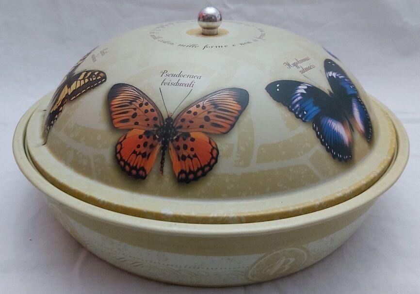 Scatola Latta Tin Box Butterflies Farfalle Battistero Anno 2005 Vintage