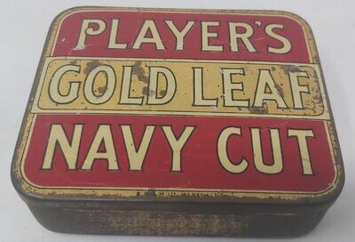 Scatola Latta Tin Box Tabacco Player's Gold Leaf Navy Cut Vintage