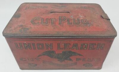 Scatola Latta Tabacco Tin Box Union Leader Cut Plug Vintage Inizi ‘900