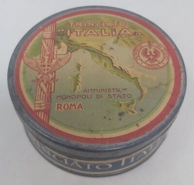Scatola di Latta Tabacco Tin Box Trinciato Italia Vintage