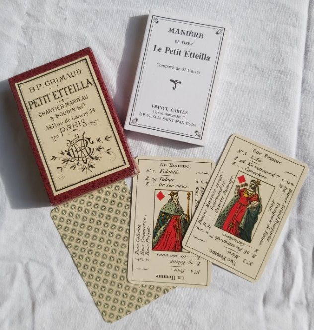 Mazzo di Carte Cartomanzia Petit Etteilla Oracle Sibille Tarot 1994 France Cartes 32+1 carte