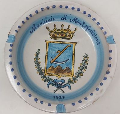 Posacenere Souvenir Portacenere Ceramica Montefalcione 1927 F.lli Solimene