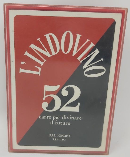 Mazzo Carte Tarocchi Cartomanzia Dal Negro con libro “L’Indovino 52 carte per divinare il futuro” 1978