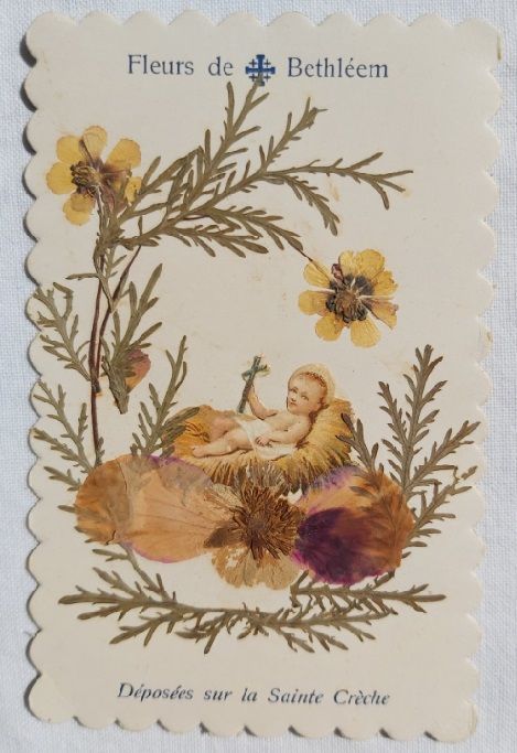 Immagine Religiosa Santino Biglietto Souvenir Fleurs de Bethléem