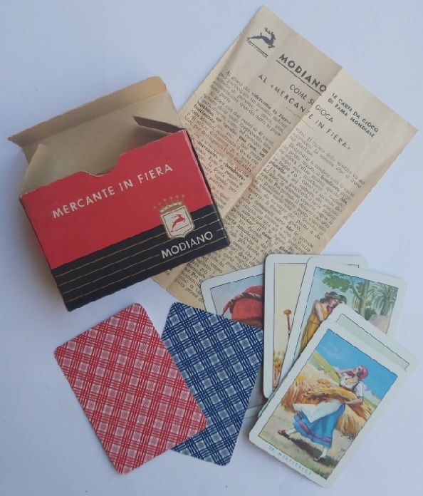 Mazzo Carte Gioco Mercante in Fiera Modiano Triplex Genn. 1971