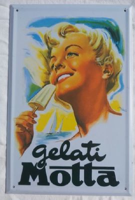 Gelati Motta Targa Latta Hachette Targhe Pubblicitarie Collezione Riproduzione Pubblicità