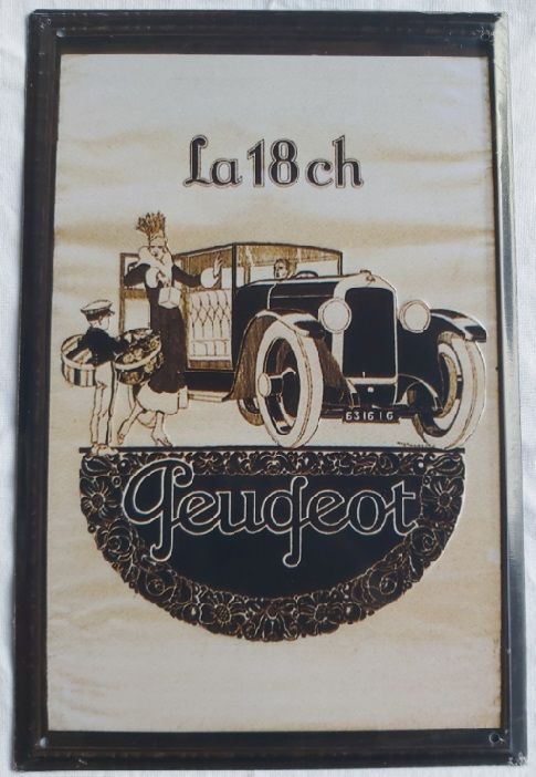 Peugeot La18ch Targa Latta Hachette Targhe Pubblicitarie Collezione Riproduzione Pubblicità