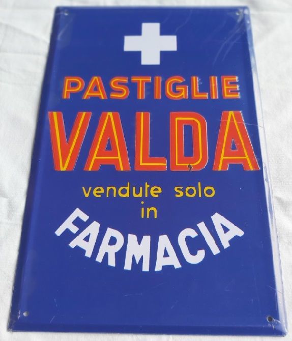 Pastiglie Valda Targa Latta Hachette Targhe Pubblicitarie Collezione Riproduzione Pubblicità