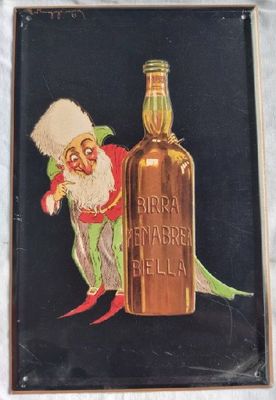 Birra Menabrea Biella Targa Latta Targhe Pubblicitarie Collezione Riproduzione Pubblicità.