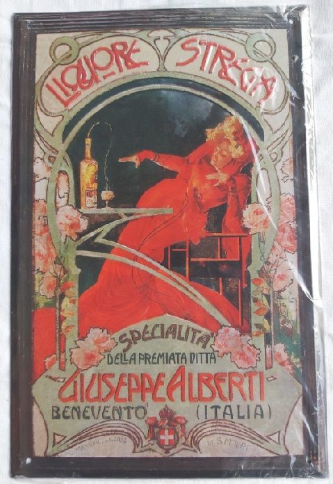 Liquore Strega Alberti Targa Latta Hachette Targhe Pubblicitarie Collezione Riproduzione Pubblicità