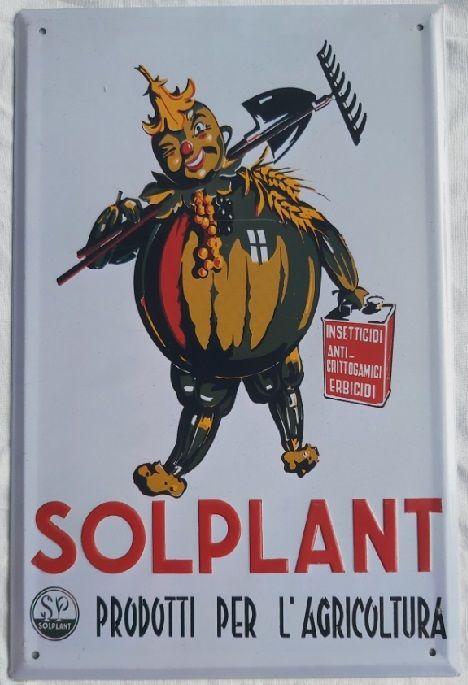 Solplant Prodotti Agricoli Targa Latta Hachette Targhe Pubblicitarie Collezione Riproduzione Pubblicità