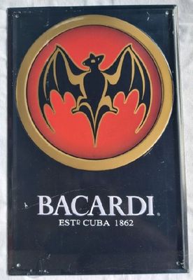 Bacardi 1862 Cuba Targa Latta Hachette Targhe Pubblicitarie Collezione Riproduzione Pubblicità