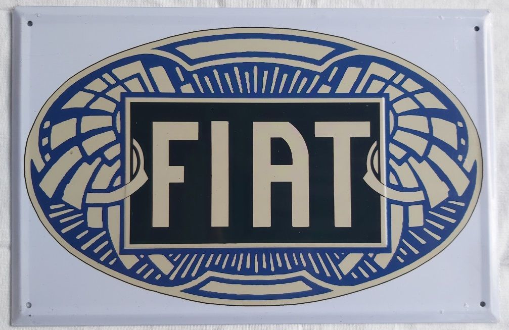 Fiat Targa Latta Hachette Targhe Pubblicitarie Collezione. Riproduzione Pubblicità.