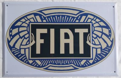 Fiat Targa Latta Hachette Targhe Pubblicitarie Collezione. Riproduzione Pubblicità.