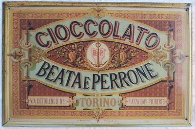 Cioccolato Beata e Perrone Torino Targa Latta Hachette Targhe Pubblicitarie Collezione