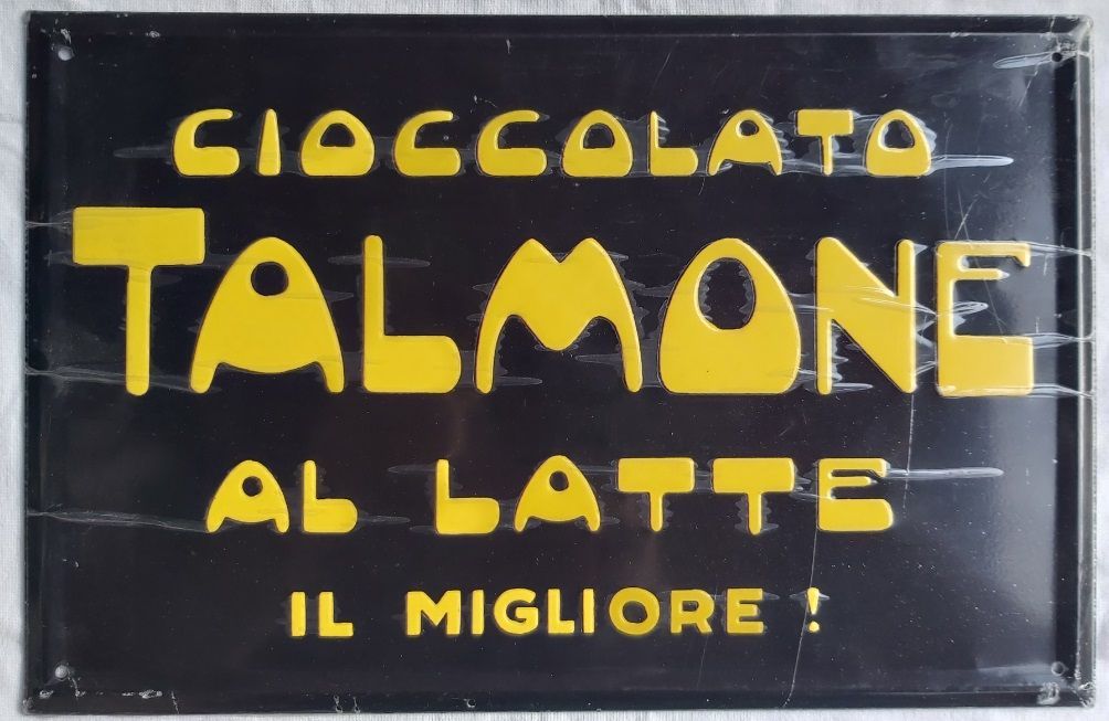 Cioccolato Talmone Latte il Migliore Targa Latta Hachette Targhe Pubblicitarie da Collezione