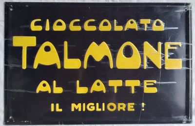 Cioccolato Talmone Latte il Migliore Targa Latta Hachette Targhe Pubblicitarie da Collezione