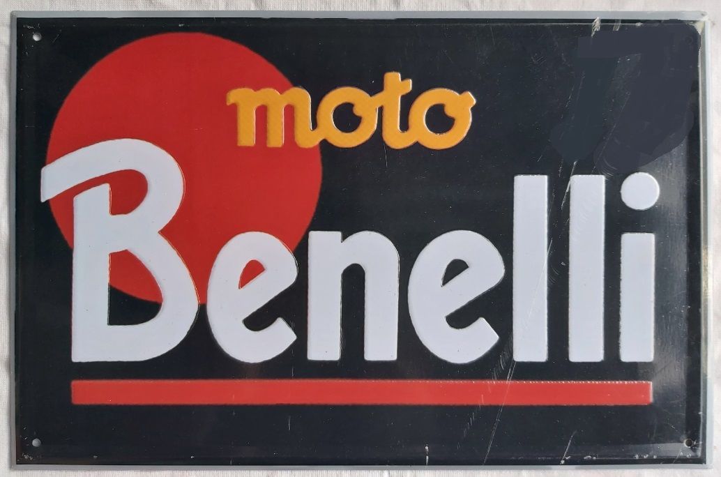 Moto Benelli Targa Latta Hachette Targhe Pubblicitarie Collezione Riproduzione Pubblicità