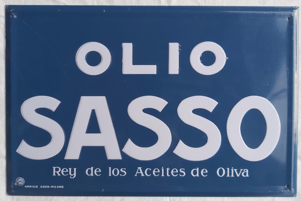 Olio Sasso Targa Latta Hachette Targhe Pubblicitarie Collezione Riproduzione Pubblicità