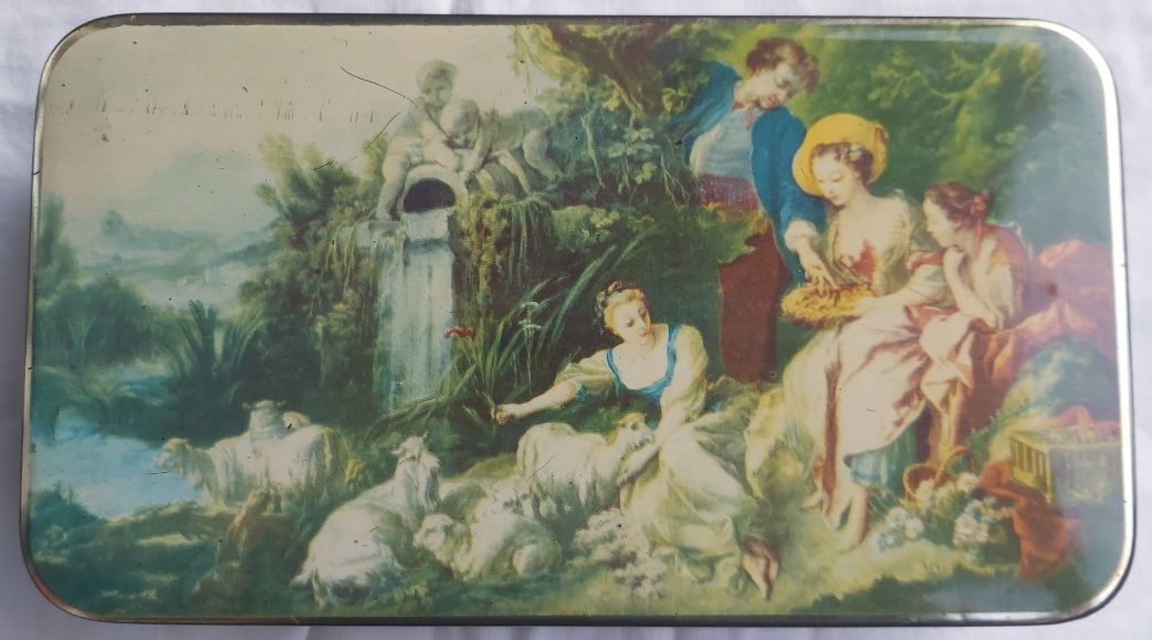 Scatola Latta Tin Box Vintage Perugina Sandra Dipinto Francois Boucher I regali del pastore
