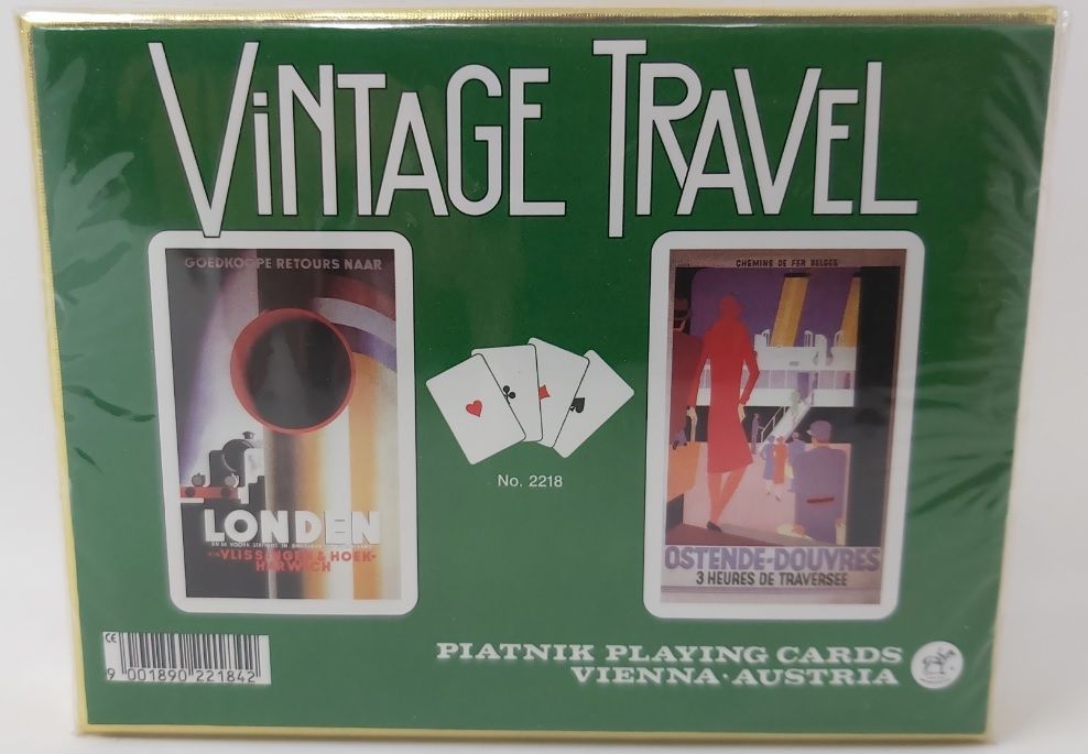 Mazzo Carte Ramino Piatnik Vintage Travel 2218 Bridge Rummy Canasta