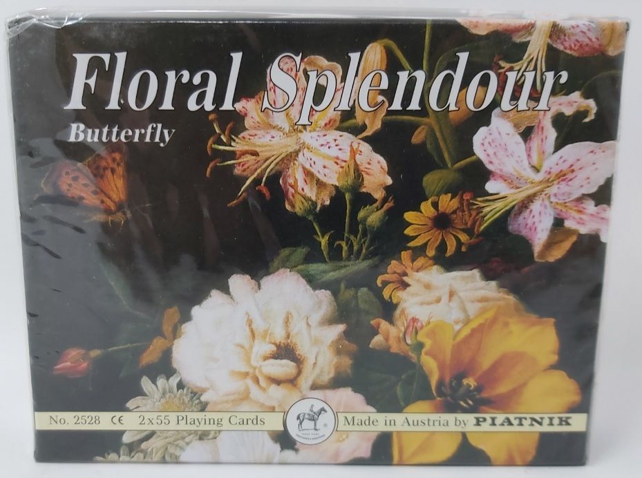Mazzo Carte Ramino Piatnik Floral Splendour Butterfly 2528 Bridge Rummy Canasta Vintage