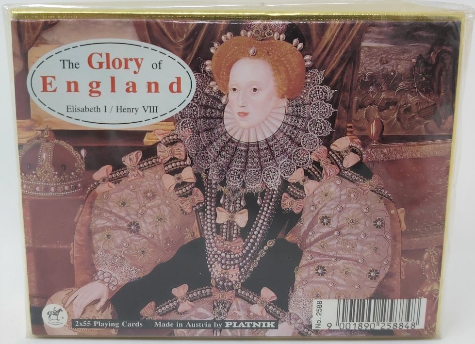 Mazzo Carte Ramino Piatnik The Glory of England Elisabeth I Henry VIII 2588 Bridge Rummy Canasta