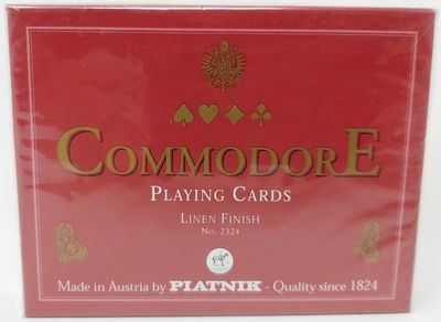 Mazzo Carte Ramino Piatnik Commodore Linen Finish Rosso 2324.Bridge Rummy Canasta