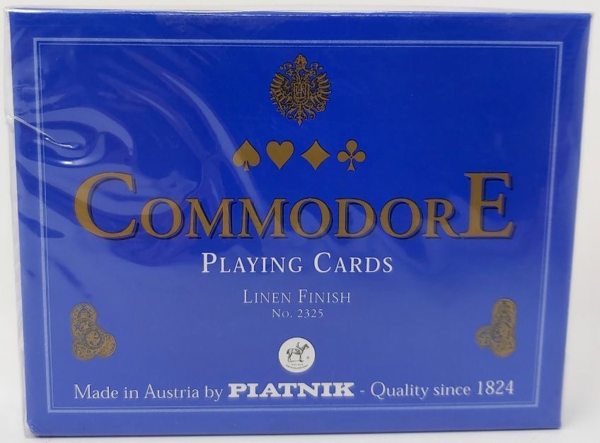 Mazzo Carte Ramino Piatnik Commodore Linen Finish Blu 2325 Bridge Rummy Canasta