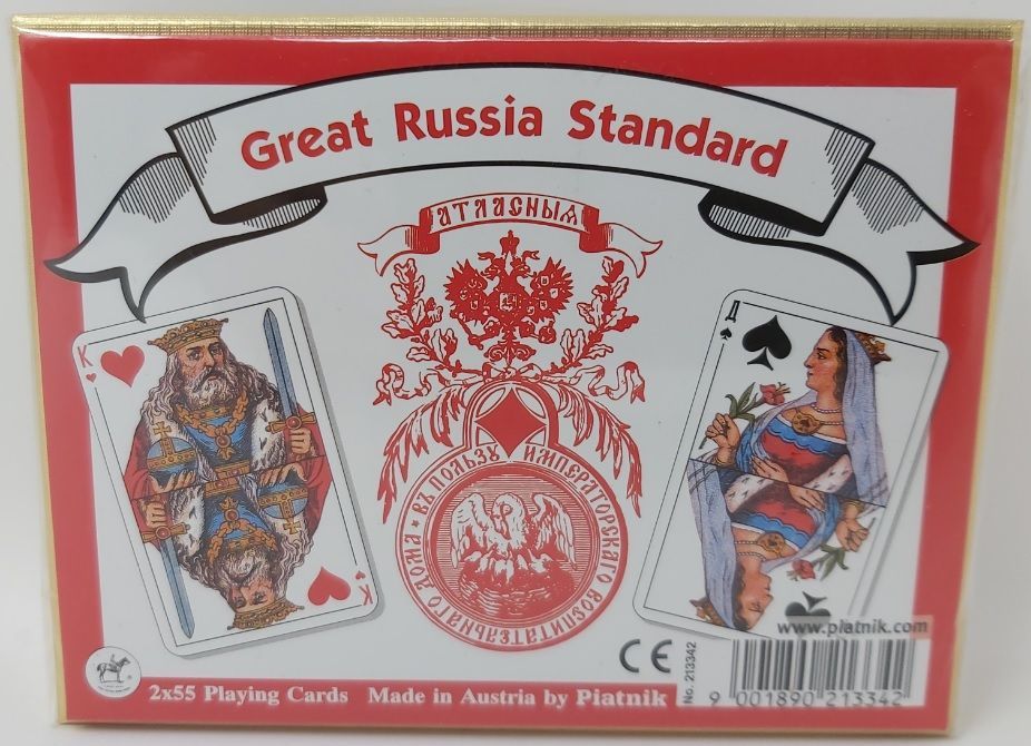Mazzo Carte Ramino Piatnik Great Russia Standard Bridge Rummy Canasta