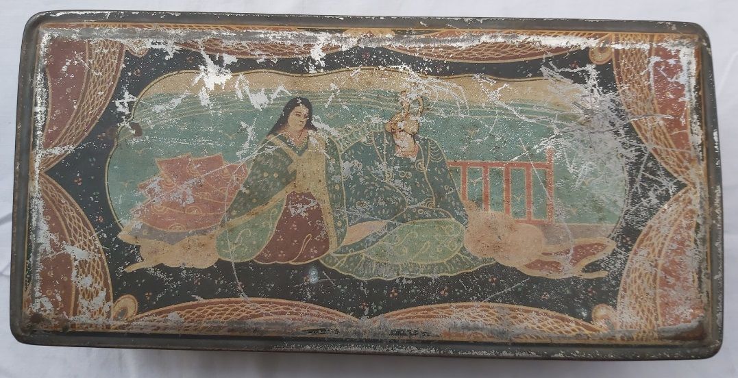 Scatola Latta Tin Box Vintage Carlo Delser & F.lli Figura Coppia Araba Orientale