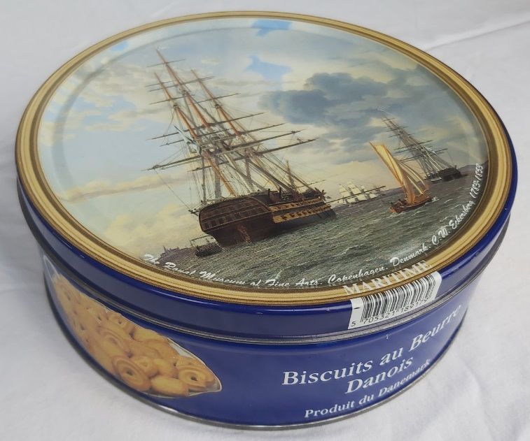 Scatola Latta Tin Box Danish Butter Cookies Velieri Maritime C. W. Eckersberg 1783 – 1853