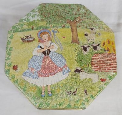 Scatola Latta Tin Box Bentley's Nursery Rhyme Collection Contadina Prato Little Bo Peep