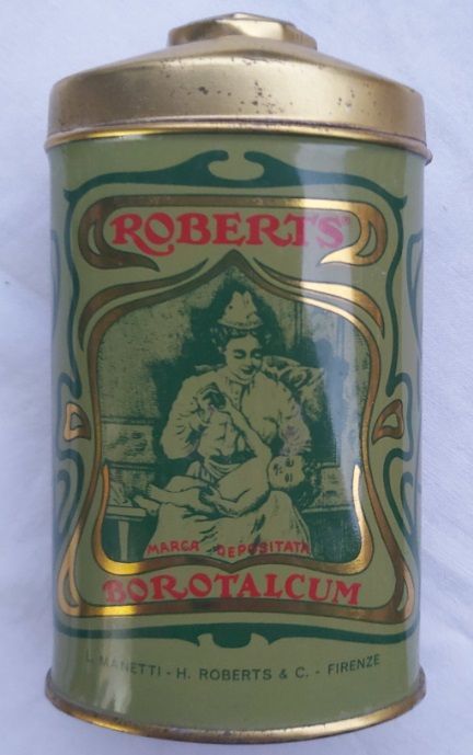 Contenitore Scatola Latta Tin Box Borotalcum Manetti Roberts Borotalco Polvere Vintage
