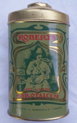 Contenitore Scatola Latta Tin Box Borotalcum Manetti Roberts Borotalco Polvere Vintage