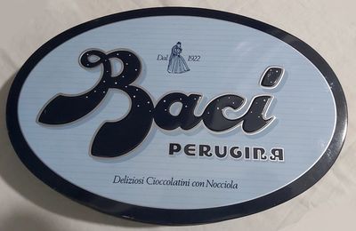Scatola Latta Tin Box Vintage Baci Perugina Ovale