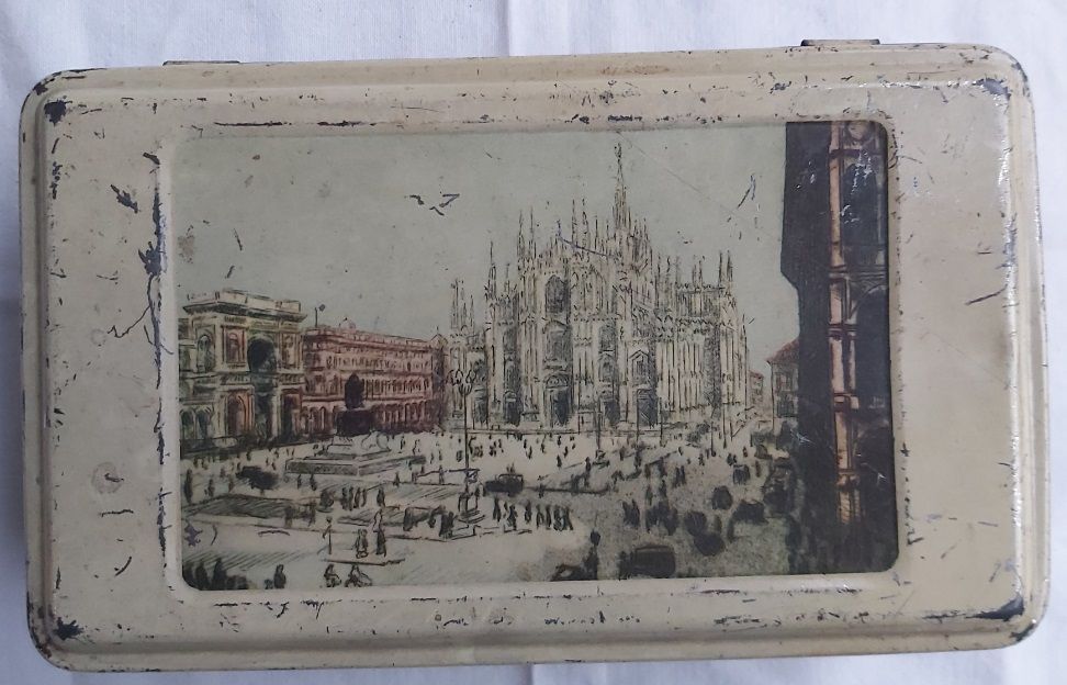 Scatola Latta Tin Box Duomo Milano Pavesi Vintage. Biscottini di Novara Anni ‘40
