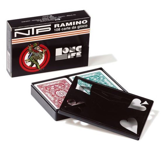 Carte Ramino NTP Long Life PVC Plastica Indistruttibili Lavabili Floreale Back Verde Rosso