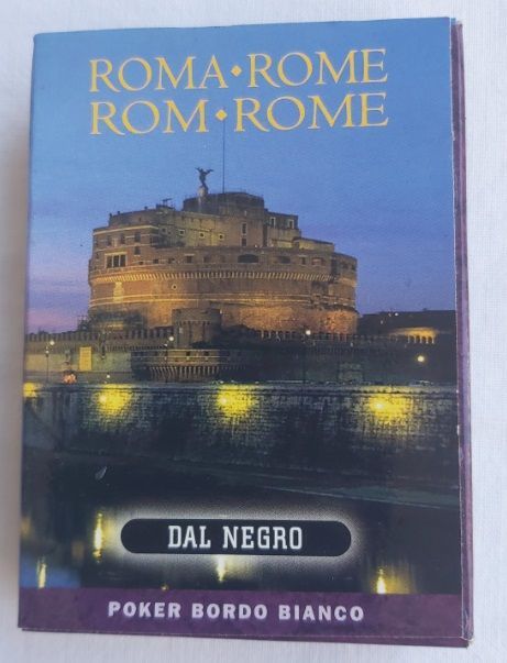 Mazzo Carte Poker Città d'Arte Roma Castel Sant'Angelo Souvenir Back Viola Porpora Dal Negro