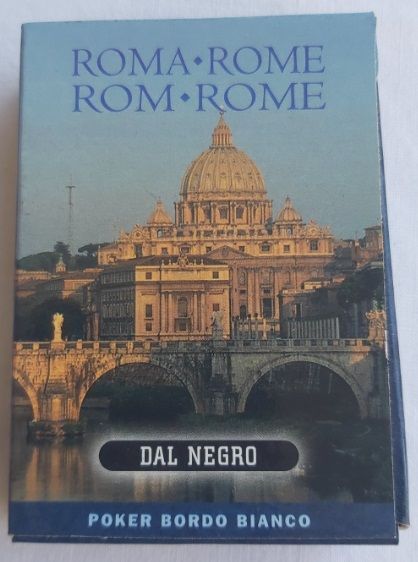 Mazzo Carte Poker Città d'Arte Roma Basilica di San Pietro Souvenir Back Blue Prussia Dal Negro