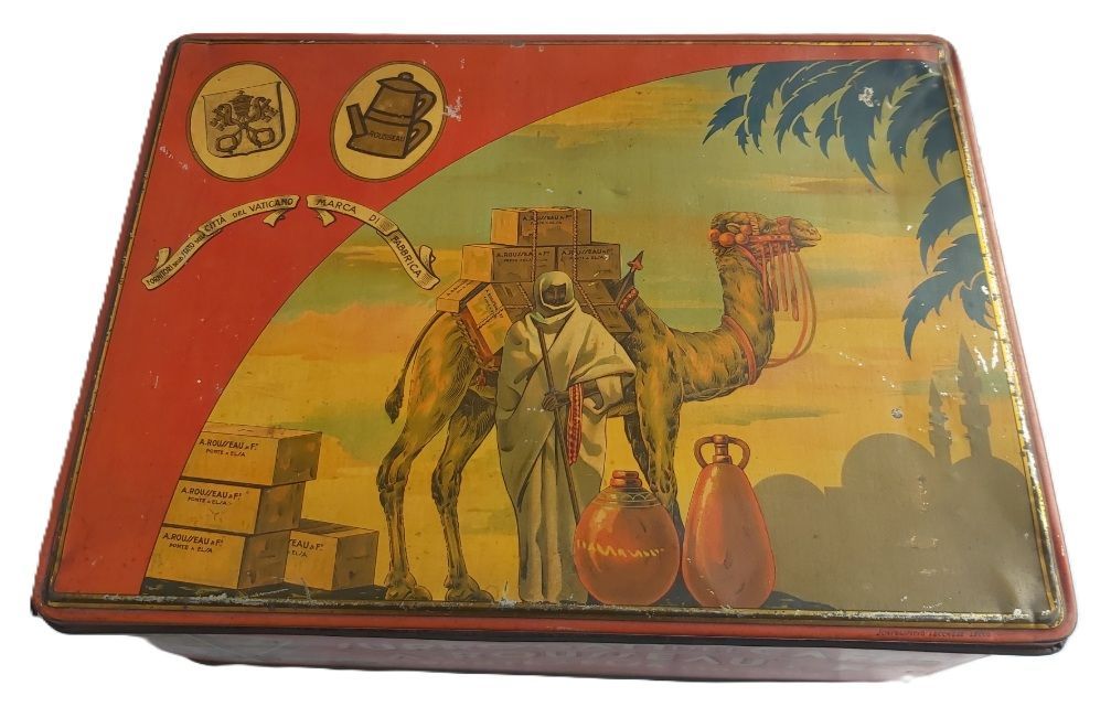 Scatola Latta Tin Box Surrogati del Caffè Rousseau Vintage