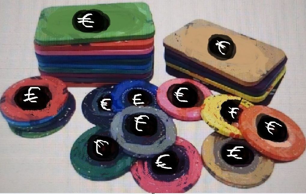 Serie CAMPOSTAFFI Fiches Gettoni Chips Professional Casinò Tondo Nero
