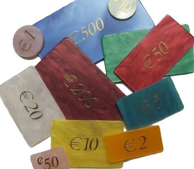 Serie FLAT ONEFACE con Valore Gettoni Fiches Chips Tokens Effetto Madreperlato tipo Casinò