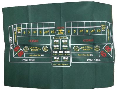 Tappeto Panno Gioco Dadi Craps Layout Feltro 60x90 CRAPS1