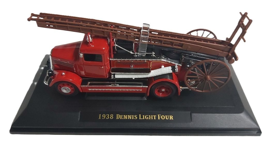 Modellino Camion Pompieri Scala 1:43 Fire Truck 1938 Dennis Light Four