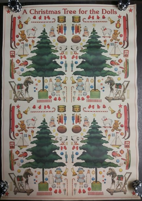 Poster Christmas Tree for the Dolls Albero Natale Bambole Incollare Ritagliare