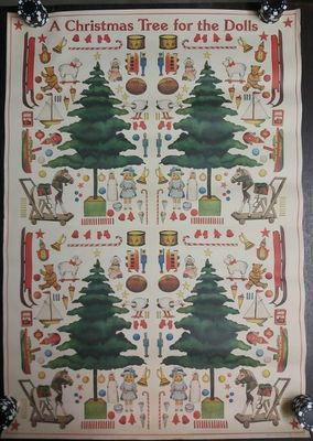 Poster Christmas Tree for the Dolls Albero Natale Bambole Incollare Ritagliare