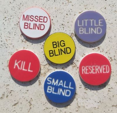 Poker Buttons Gettoni Gioco Texas Hold'em Missed Big Little Small Blind Kill Reserved