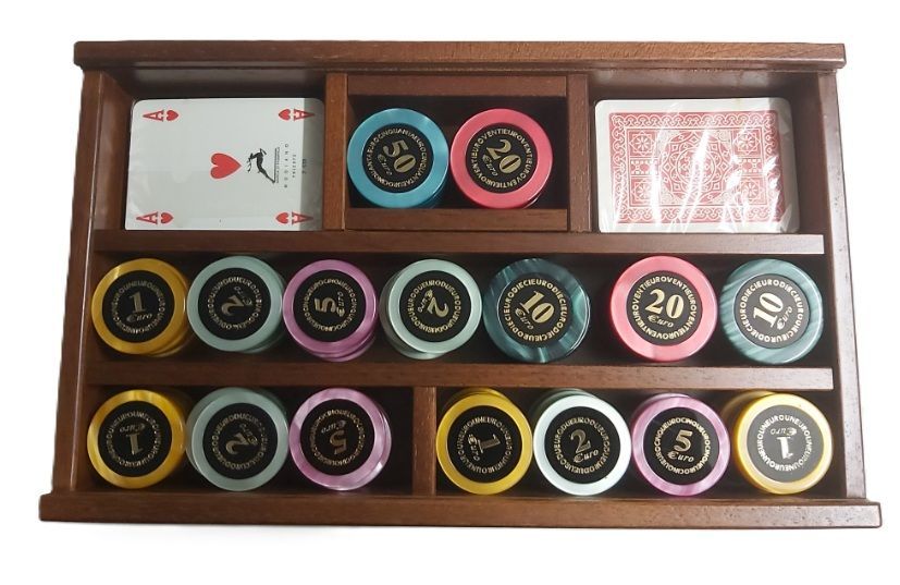 Scatola Gioco Fiches Carte Poker Legno Coperchio Plexiglass Scatola Gioco Fiches Carte Poker Legno Coperchio Plexiglass