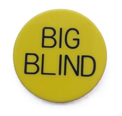 Poker Gettone Giallo Gioco Texas Hold'em BIG BLIND Marker Big Yellow Button